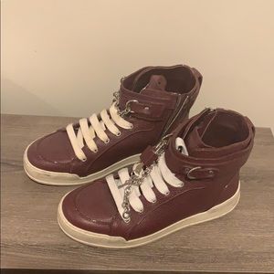 DSQUARED2 Burgundy High Top Sneakers